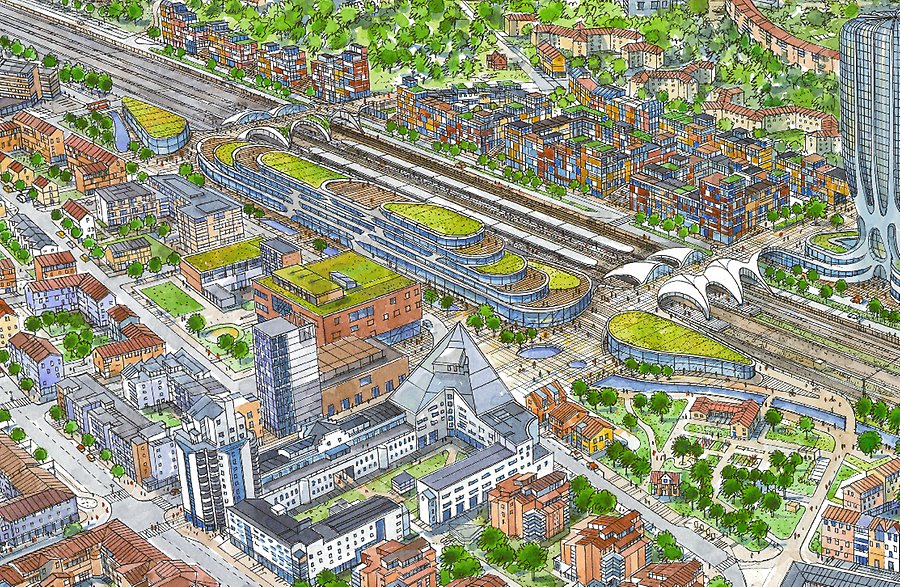 Visionsbild över Väsby Entré